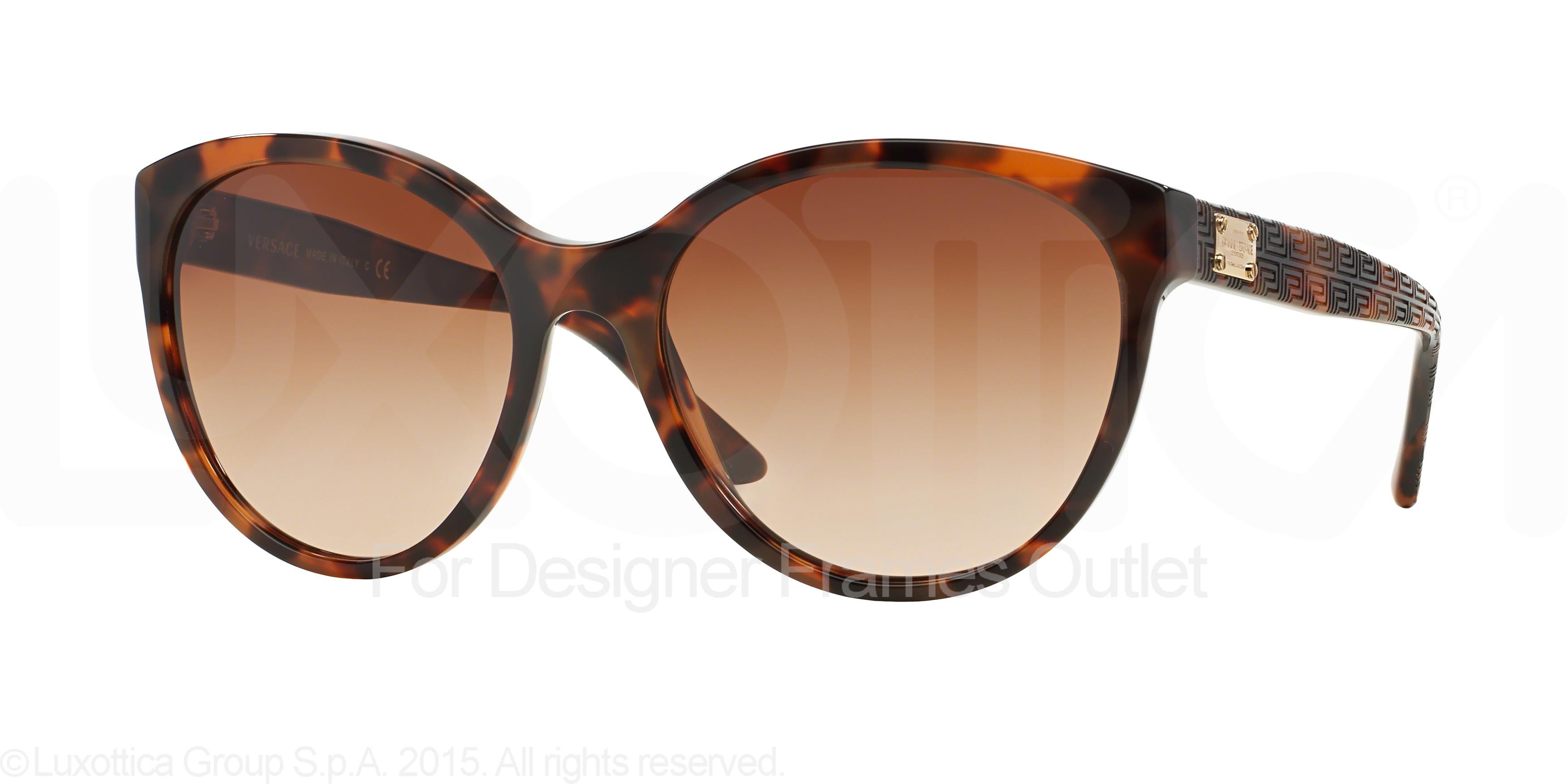Versace - Versace Medusa Stud Oval Sunglasses - Havana - Sunglasses - Versace  Eyewear - Avvenice