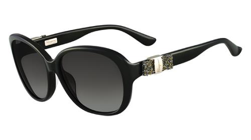 Salvatore Ferragamo Black Sunglasses w/Silver Rhinestones SF658SL 001 135 Salvatore Ferragamo Black Round Sunglasses for Women for  main image 3
